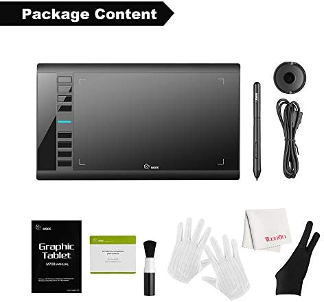 UGEE M708 Drawing Tablet, Graphics Tablet with Pressure Pen Stylus, 8 Hotkeys, 10*6 inch Drawing Area, Art Tablet for Beginner, Easy to Use, Drawing Pad for Win11/10/8/7, Mac OS, Chrome OS PC Laptop