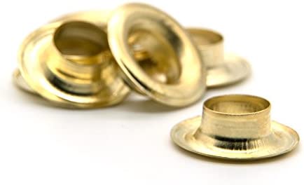 Ram-Pro 1/2" Brass Grommets Eyelets with Washers Kit, Solid Metal Antique Style Eyelet Repair Replacement Pack, Sets of 25