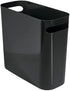 mDesign Plastic Small Trash Can 1.5 Gallon/5.7 Liter Wastebasket, Garbage Container Bin w/Handles for Bathroom, Kitchen, Home Office Holds Waste Recycling,10" H, Aura Collection - 2 Pack - Black