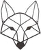 Brown Geometric Fox Head Metal Wall Decor