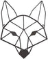 Brown Geometric Fox Head Metal Wall Decor
