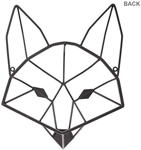 Brown Geometric Fox Head Metal Wall Decor