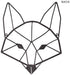 Brown Geometric Fox Head Metal Wall Decor