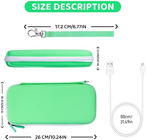 Switch Accessories Bundle for Nintendo Switch and Switch OLED, RHOTALL 12 in 1 Carrying Case Set with Silicone Joycon Covers, Game Card Cases, Screen Protector, Thumb Grip Caps and USB C Cable