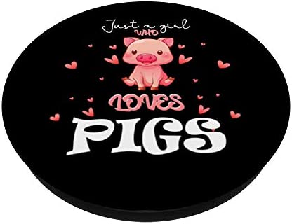 Just A Girl Who Loves Pigs Cool Funny Cute Pig Gift for Girl PopSockets PopGrip: Swappable Grip for Phones & Tablets