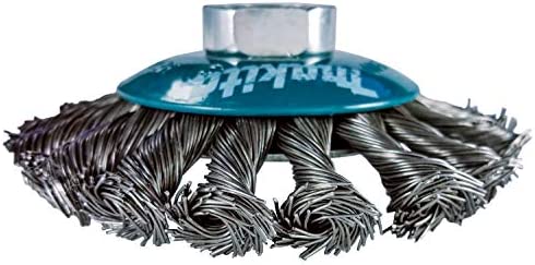 Makita 1 Piece - 4 Inch Knotted Twist Wire Wheel Brush for Grinders - Heavy-Duty Conditioning for Metal - 4" x 5/8-Inch | 11 UNC