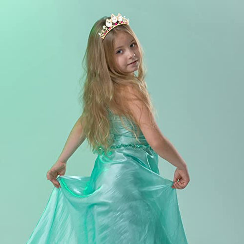 Tiaras for Girls KICOSY Birthday Rapunzel Crown Pearl Rhinestone Tiara Handband Women Princess Crowns for Kids Weeding Flower Girls Cosplay Halloween Performance Costumes Hair Accessories