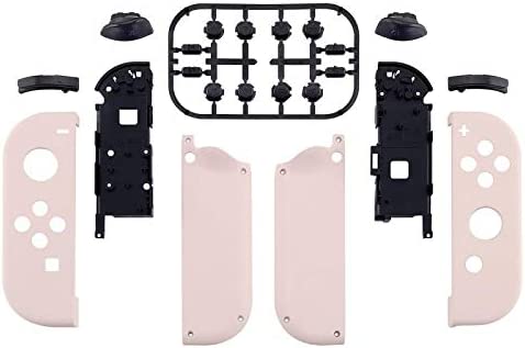 eXtremeRate Soft Touch Grip Cherry Blossoms Pink Joycon Handheld Controller Housing with Full Set Buttons, Replacement Shell Case for Nintendo Switch & Switch Oled Joy-Con – Console Shell NOT Included