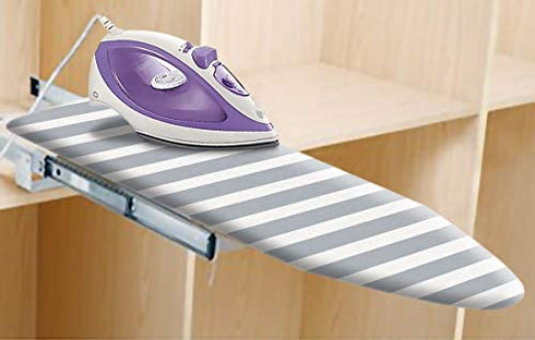 SheeChung 42”x12” Ironing Board Cover and Pad - with Pull Bungee Fit System and 3 Connecting Straps,Premium Heavy Duty 3-Layer Silicone Coated Cover,Heat Reflective, Scorch Resistant