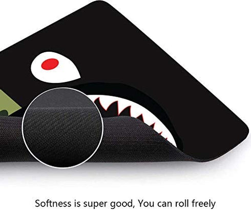 Gaming Mouse Pad Shark Green Camo, Game Computer Mousepad for Laptop and Desktop, Cute Funny Mouse Mat for Kid and Office Gift