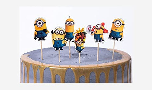 Cartoon Inspired Little Minni Henchmen Cupcake Topper Picks Set of 24 PCS For Birthday Parties Prime Quality Edition