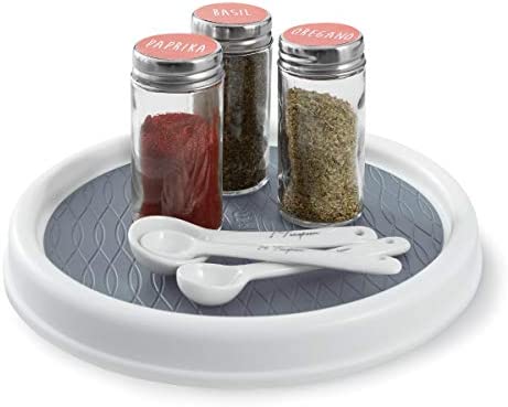 Copco Non-Skid Pantry Cabinet Lazy Susan Turntable, 9-Inch, Gray