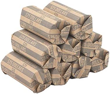Sacagawea Dollar Coin Wrappers, 100 Flat Striped Coin Wrappers