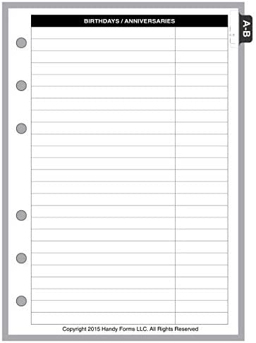 Reason Status Change Date Issue Description A6 Size Name & Address Insert, for 6-ring Binders with Pages 4.1" x 5.8" (105mm x 148mm). Center holes spaced 1.5” (38mm). THIS IS EUROPEAN A6 SIZE