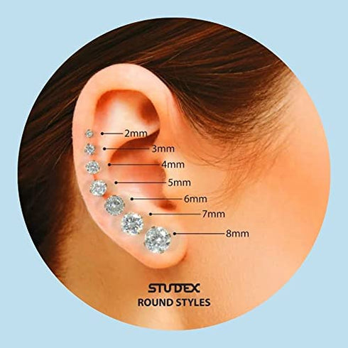 STUDEX Crystal Daisy Stud Earrings | Hypoallergenic and Nickel Free for Sensitive Ears | Surgical Stainless Steel Posts | Earrings for Women and Men-PR-6004W-S