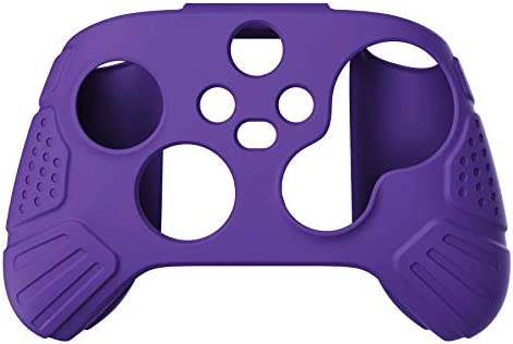 eXtremeRate PlayVital Guardian Edition Purple Ergonomic Soft Anti-Slip Controller Silicone Case Cover, Rubber Protector Skins with Black Joystick Caps for Xbox Series S and Xbox Series X Controller