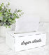 AuldHome Dryer Sheet Dispenser; Countertop Rustic White Fabric Softener Sheet Holder for Laundry Room