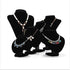 3pcs/pack 9" Black Velvet Necklace Bust Holder 1 Row Bracelet Organizer Accessories Chain Storage Display Stand Mannequin Jewelry Home Organisation for Girls Women