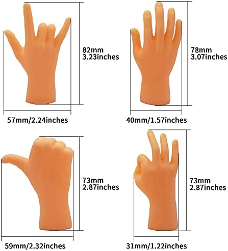 AQKILO Tiny Hands Miniature Finger Puppets with Left & Right Hand, Party Favors, Educational, TIK Tok Toys, 8 Pieces (4 Mixed Style )