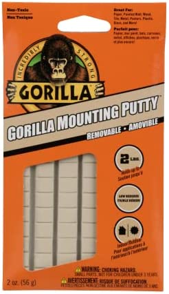 Gorilla Removable Mounting Putty, 84 Pre-cut Squares, Off White (Pack of 3)