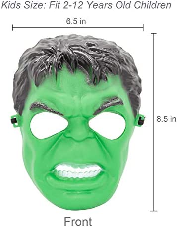 Hulk Mask for Kids, Super Hero Costume Birthday Toy Gift for Children Halloween Cosplay Masquerade Party