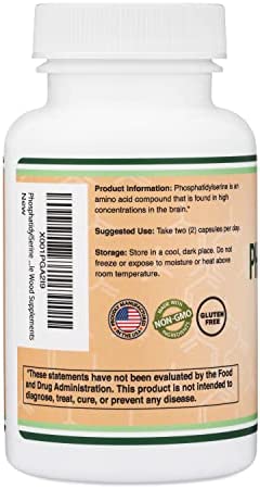 Double Wood Supplements PhosphatidylSerine 300mg Per Serving, Manufactured in The USA, 120 Capsules (Phosphatidyl Serine Complex)