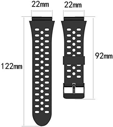Bands Compatible with Bushnell Neo Ion 1& 2 Soft Silicone Replacement Two-Color Breathable Hole Wristband Compatible with Bushnell Neo Ion 1&2 & Bushnell Excel Golf GPS smartwatch (Black&Grey)