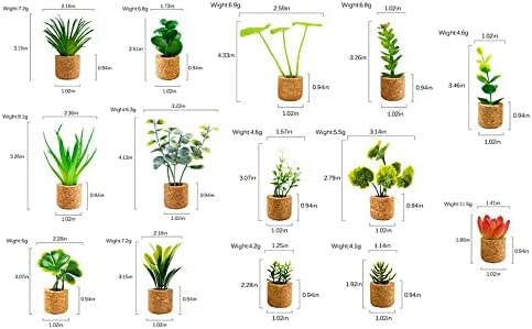 JUSTDOLIFE Plant Fridge Magnets-14 Pack Mini Succulent Plants Magnets Artificial Plants Refrigerator Magnets Potted Succulent Plants Magnet Stickers Cute for Magnet Boards Fridge Home Office Décor