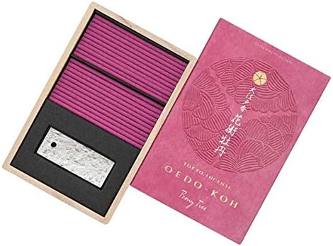 OEDO-KOH - Peony Tree 60 Sticks w/ Incense Holder by NIPPON KODO, Japanese Quality Incense
