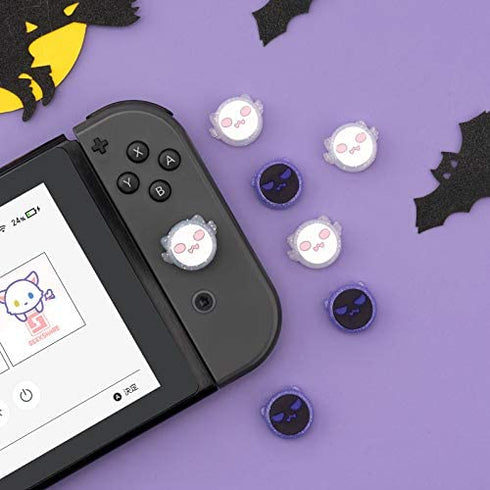 GeekShare 4PCS Cute Ghost Halloween Thumb Grip Caps,Soft Silicone Joystick Cover Compatible with Nintendo Switch / OLED / Switch Lite
