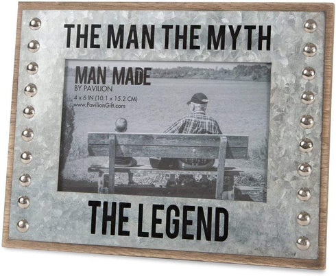 Pavilion - The Man The Myth The Legend - Wood and Metal 4x6 Picture Frame
