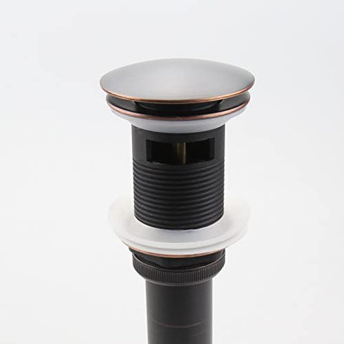 Oil Rubbed Bronze Pop Up Sink Drain, Vanity Bathroom Vessel Lavatory Faucet Drain Stopper, ORB with Overflow