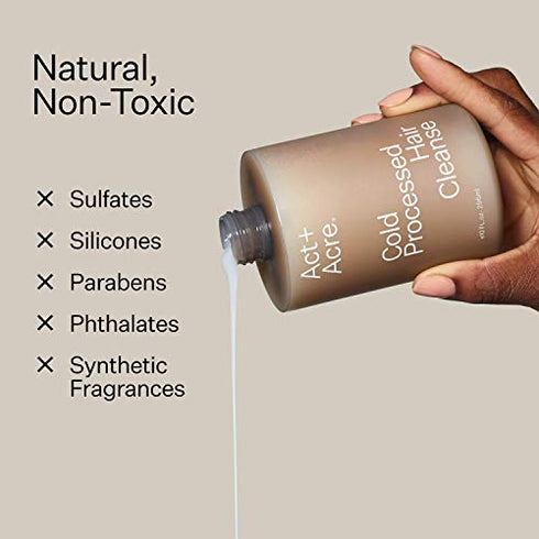 Act+Acre Cold Processed Cleanse Shampoo Clarifying Shampoo for Build Up - Sulfate Free Hair Treatment Gentle Shampoo with Moringa Oil to Moisturize and Strengthen Dry and Damaged Hair (3 Fluid Ounces)