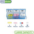 Ezy Dose Weekly (7-Day) Pill Organizer, Vitamin and Medicine Box, X-Large Pop-Out Compartments, 3 Times a Day, Rainbow Lids with Case