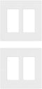 Lutron CW-2-WH-2 White Claro 2 Gang Decorator Wallplate (2 Pack) | CW-2-WH Count