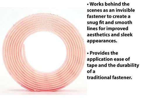 3M Dual Lock Reclosable Fasteners, Heavy Duty Industrial Use, Clear, TB3561, 1" x 10 ft Mated Strip, Indoor/Outdoor Use, Great for Metal, Glass, Acrylic, PC, ABS