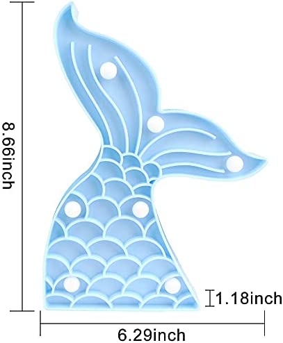 Cute Mermaid Tail Night Light, Mermaid Party Supplies Kids Mermaid Lamp,Table Decoration or Wall Decoration Battery Power, for Living Rooms, Bedrooms, Boy and Girls Birthday Decor-Blue