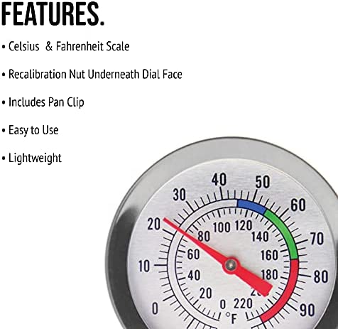 Candle Thermometer for Candle Making - DIY Wax Candle Making Supplies - Ideal Candle Making Thermometer with Clip and 300mm Stainless Steel Probe