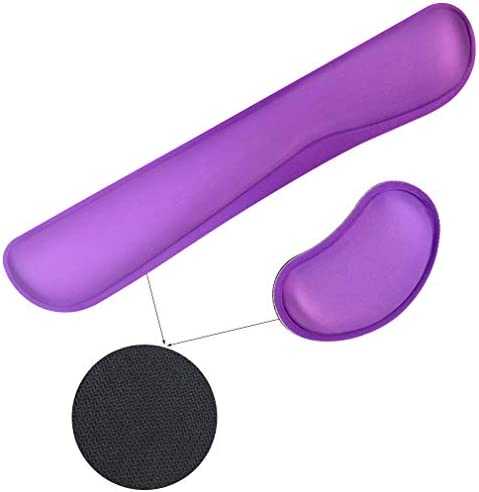 Poualss Memory Foam Set Keyboard and Mouse Wrist Pad Rest,Cushion Support for Office,Gaming,Computer,Laptop and Mac,Pain Relief& Easy Typing (Purple)