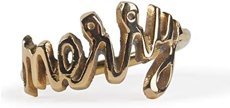 DII Christmas Thanksgiving Holiday Tabletop Décor Collection Decorative Napkin Ring Holder Set, 1.9" Dia x 1.1" Height, Merry Gold, 6 Piece