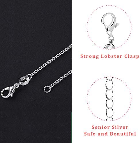 SANNIX 50 Pack Silver Plated Necklace Chains Bulk, Cable Chain Pack for Jewelry Making, 18 Inches