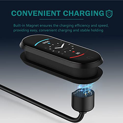 TUSITA [2-Pack Charger Compatible with Xiaomi Mi Band 5 6 7, Amazfit Band 5 - USB Magnetic Charging Cable 3.3ft/100cm - Fitness Tracker Accessories