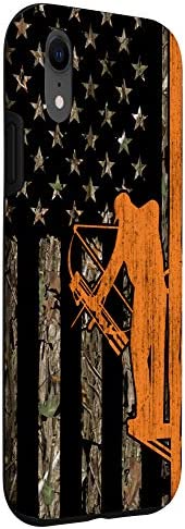 iPhone XR Bow Hunting Tree Stand Deer Hunter American Flag Camouflage Case