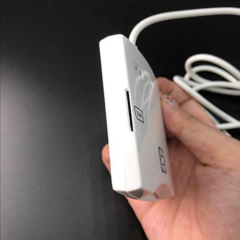 EMV SIM eID Smart Chip Card Reader Writer Programmer #N68 DOD Military USB Common Access CAC Smart Card Reader + SDK Kit, Compatible Windows (White)