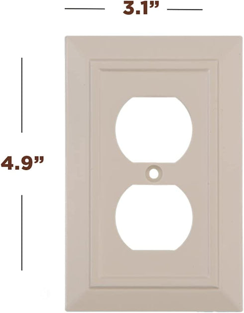 Pack of 4 of Wall Plate Outlet Switch Covers by SleekLighting | Classic Ivory Architecture Wall plates| Variety of Styles: Rocker/Receptacle/Toggle / & Combo | Size: (1 Duplex)