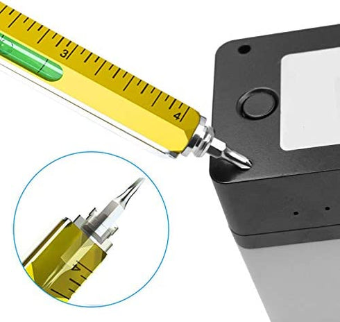 Cool Pen Gifts for Men, Cutier 6-in-1 Multi Tool Tech Pen Gadgets Tools for Men , Personalized Gifts for Dad or Him, Funny Gift for Christmas, Father's Day Valentines or Birthdays Gifts (Yellow)
