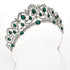 SWEETV Vintage Crystal Wedding Crown for Women, Green Rhinestone Queen Tiara Bridal Hair Accessories, Emerald