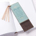 Christian Art Gifts Faux Leather Bookmark Blessed is She Luke 1:45 Bible Verse w/Satin Ribbon Tassel, Blue