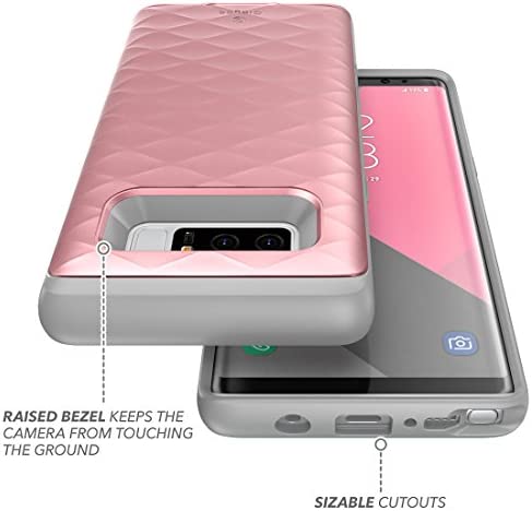 Galaxy Note 8 Case, Clayco Argos Series Premium Hybrid Protective Wallet Case for Samsung Galaxy Note 8 (Built-in Credit Card/ID Card Slot) (Rosegold)