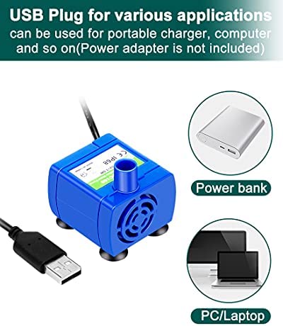 Cat Water Fountain Pump,Pet Fountain Pump Replacement Pump DR-DC160 Motor for 360°Stainless Steel Cat Fountain and Cupcake Ceramic Cat Drinking Fountain(Blue)